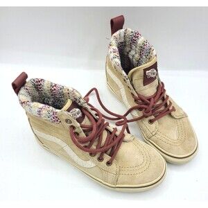 VANS OTW High Top Sneakers Tan Suede Men Size 4, Women 5.5 Scotchgard